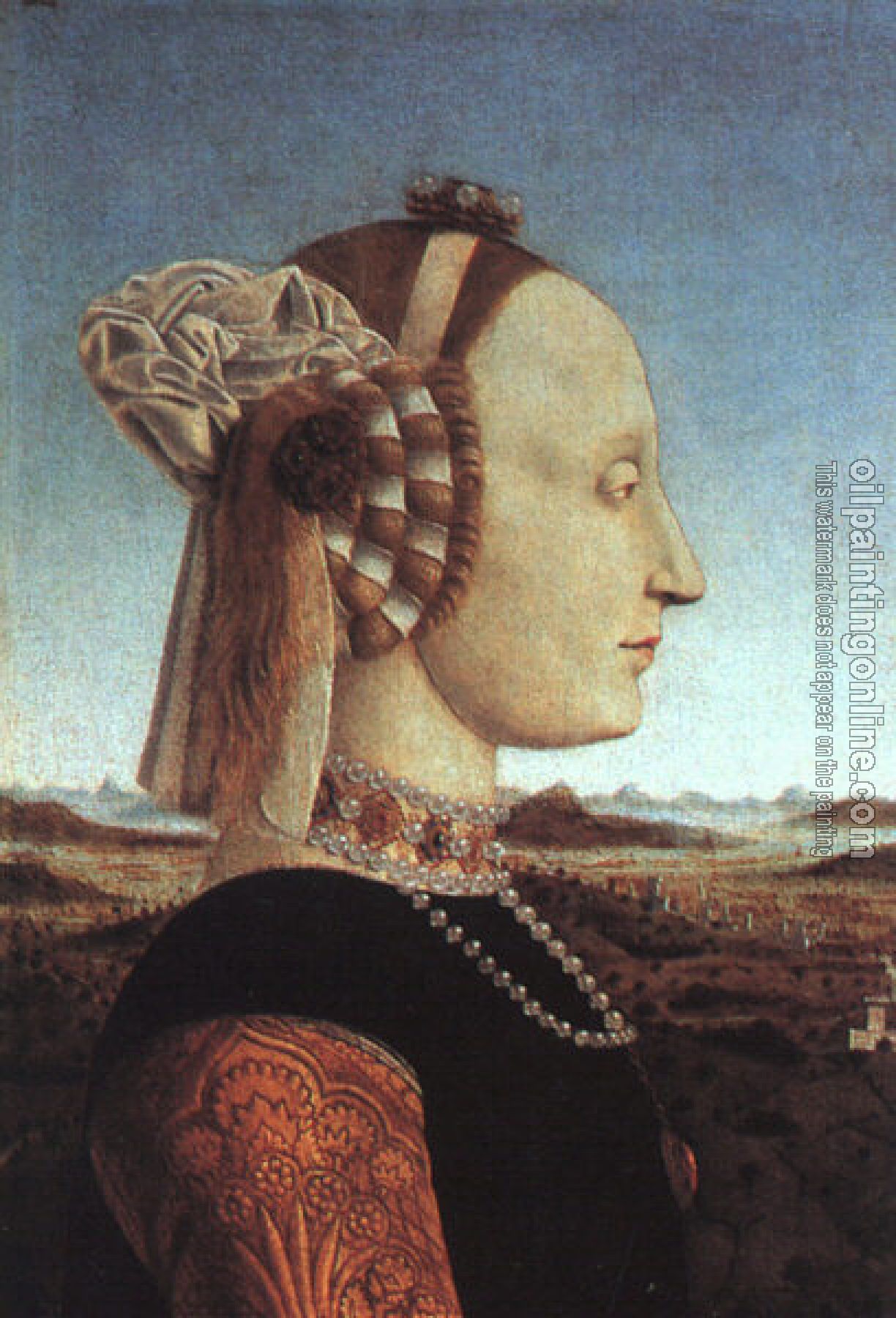 Francesca, Piero della - Portrait of Battista Sforza